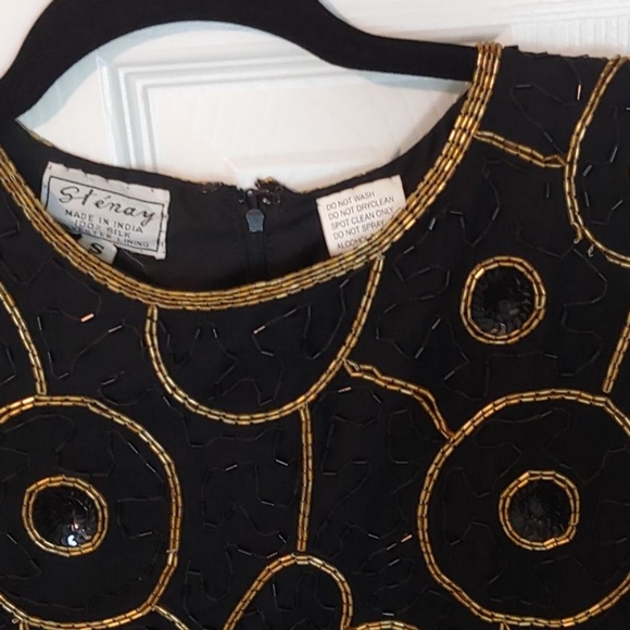 Vintage Sténay black and gold Sequinned Blouse - Picture 6 of 9